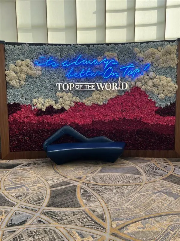 Stratosphere Top of the World flower wall