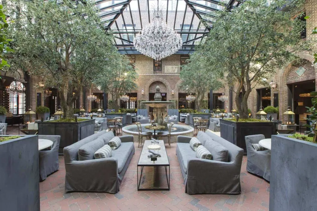 Fabricated Mediterranean Olive Trees at RH Chicago 3 Arts Club Cafe 5