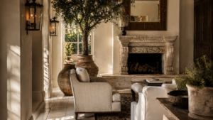 Sunlit Mediterranean-style living room