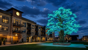 Teal tree under a twilight sky Teal tree under a twilight sky